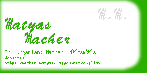 matyas macher business card